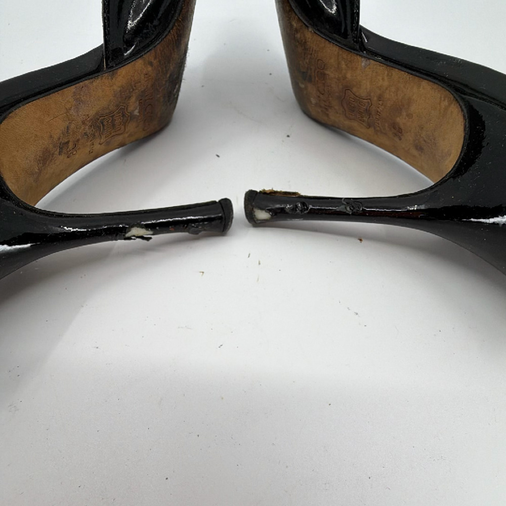 Jimmy Choo Black Patent Leather Slingback Sandal 38 - Picture 7 of 8